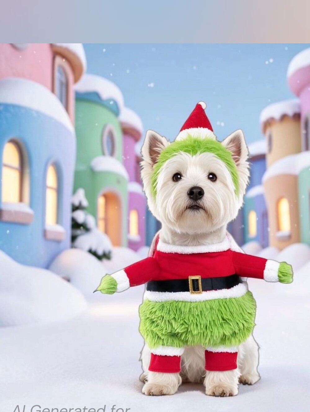 Pet Holiday Grinch-Inspired Dog Costume with Hat & Cape, S